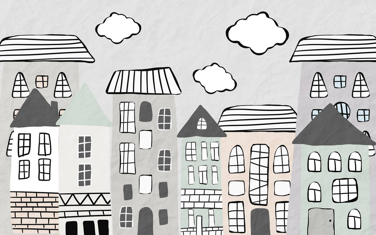 Three Clouds Mural Wallpaper - pure wallpaper artwork
