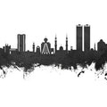 Ras Al Khaimah Skyline Black & White Mural Wallpaper - pure wallpaper artwork