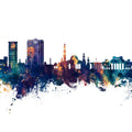 Muscat Oman Skyline Blue & Bronze Mural Wallpaper - pure wallpaper artwork