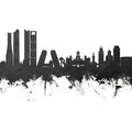 Madrid Skyline Black & White Mural Wallpaper - pure wallpaper artwork