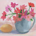 Pink Flowers with Lemon Mural Wallpaper - pure wallpaper artwork