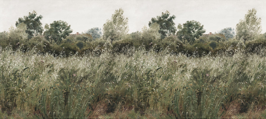Meadow Whisper, Grass Green Mural Wallpaper