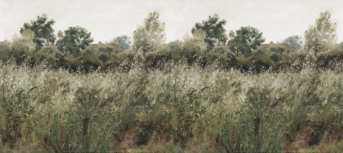 Meadow Whisper, Grass Green Mural Wallpaper - pure wallpaper artwork