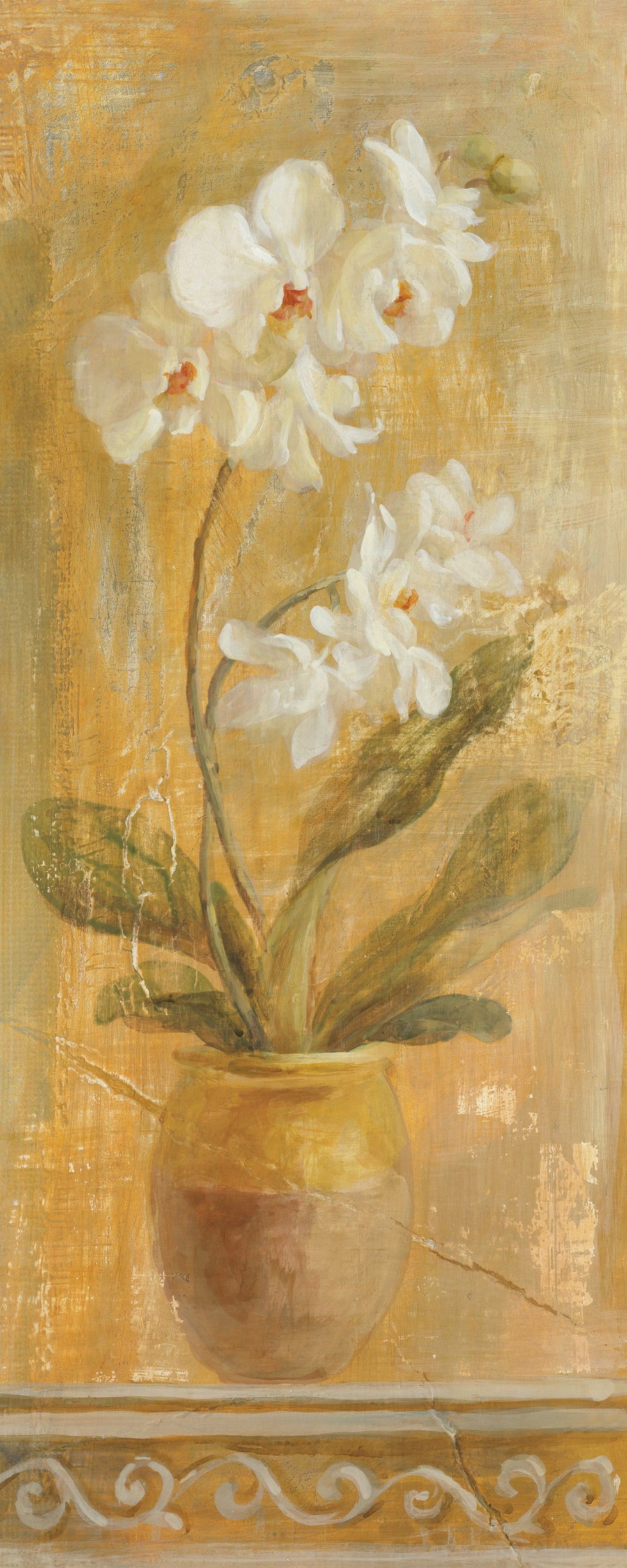 White Orchid Panel Mural Wallpaper