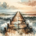 Endless Pier Into the Horizon Mural Wallpaper - pure wallpaper artwork