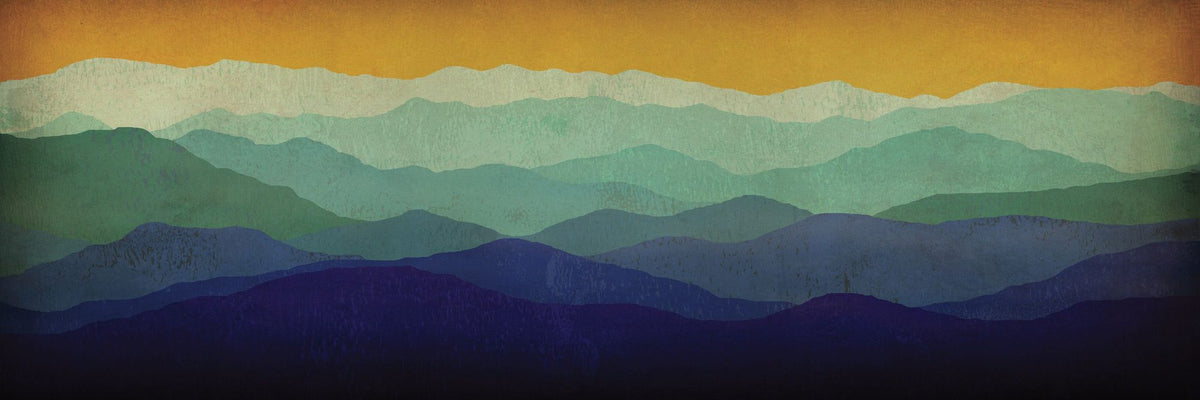 Yellow Sky Mountains Mural Wallpaper - pure wallpaper artwork
