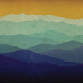 Yellow Sky Mountains Mural Wallpaper - pure wallpaper artwork