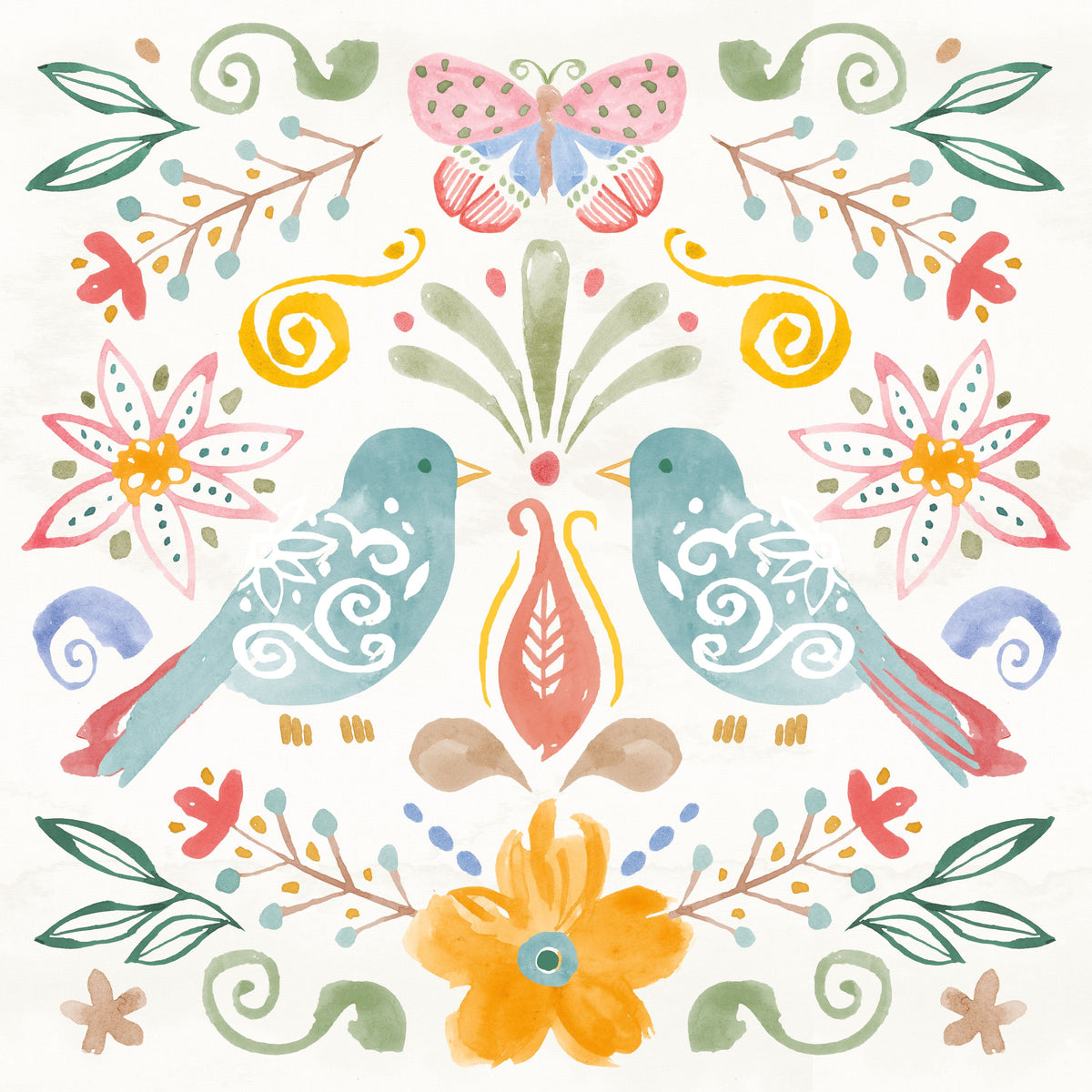 Wild Blooms II Mural Wallpaper - Light Tone - pure wallpaper artwork