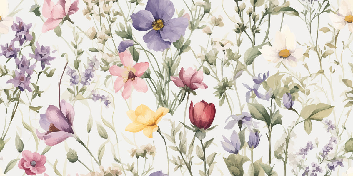 Midsummer Meadow Mural Wallpaper - pure wallpaper artwork
