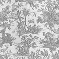 Patinated Linen Toile De Jouy, Stone Mural Wallpaper - pure wallpaper artwork