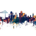 Middlesbrough England Skyline Blue & Bronze Mural Wallpaper - pure wallpaper artwork