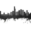 Edmonton Canada Skyline Black & White Mural Wallpaper - pure wallpaper artwork