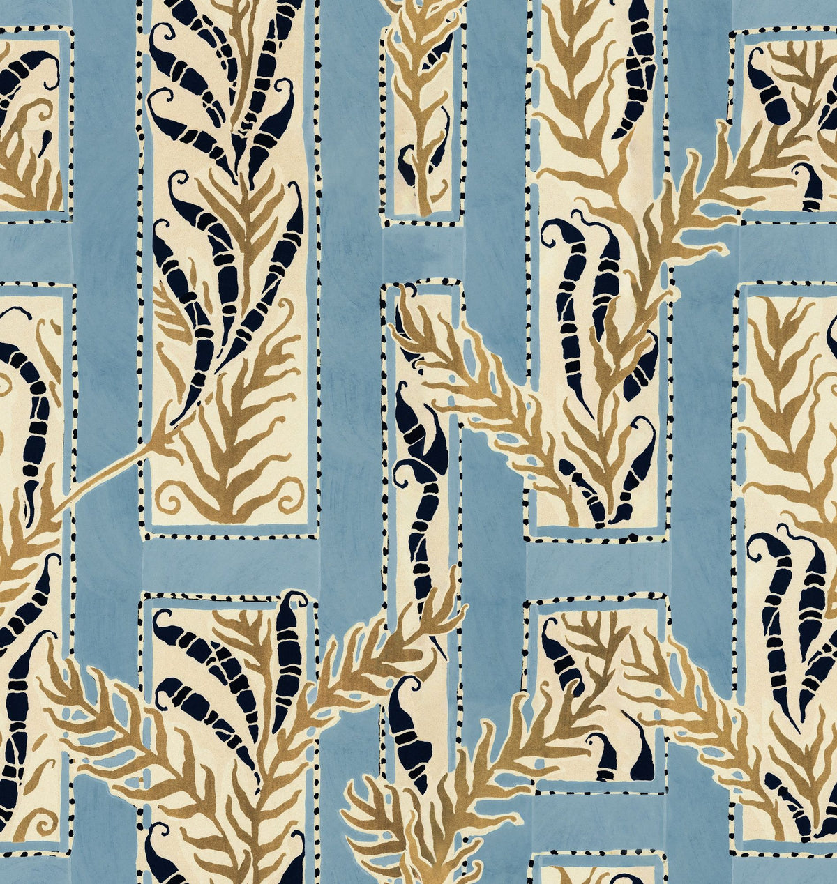 Samarkand Ferns, Sky Blue Mural Wallpaper - pure wallpaper artwork