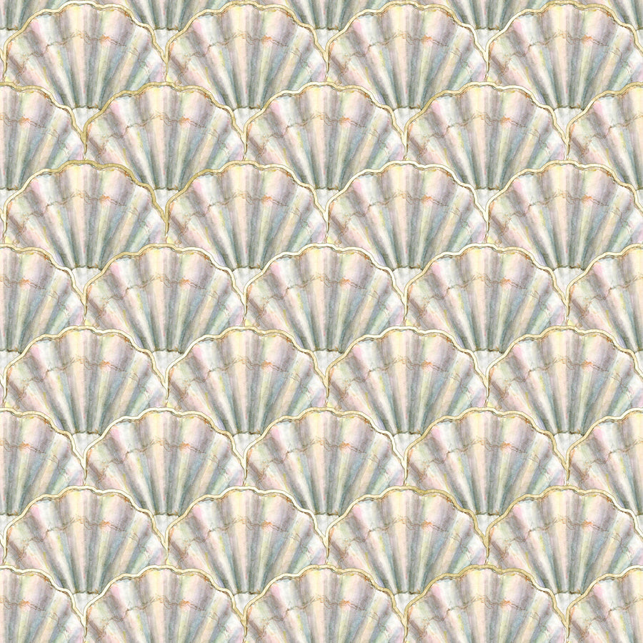 Mermaid Shells, Pearl Mural Wallpaper