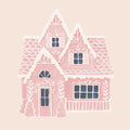 Gingerbread Dream House II Pink Mural Wallpaper - pure wallpaper artwork