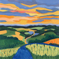 Sunset Over Rolling Hills Mural Wallpaper - pure wallpaper artwork
