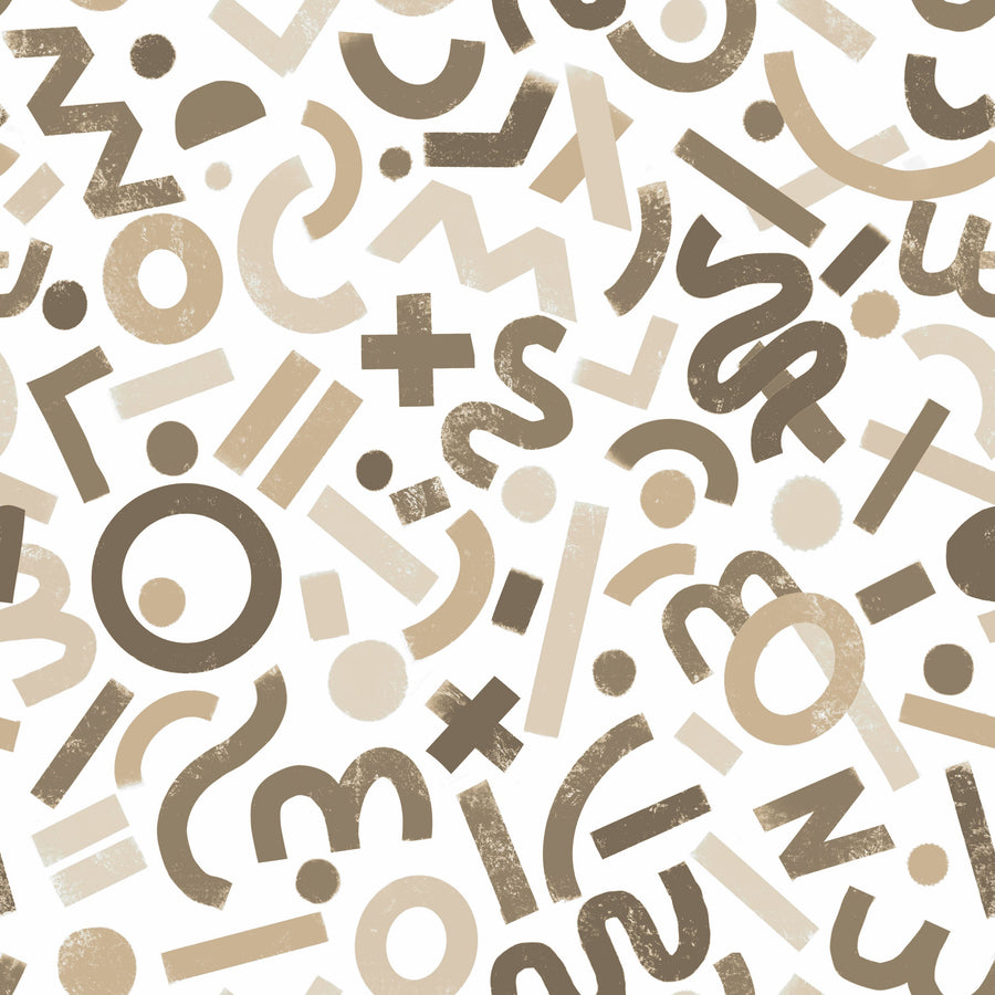 Pop Letter Marks, Coffee Mural Wallpaper