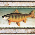 Brook Trout Birch Border Mural Wallpaper - pure wallpaper artwork
