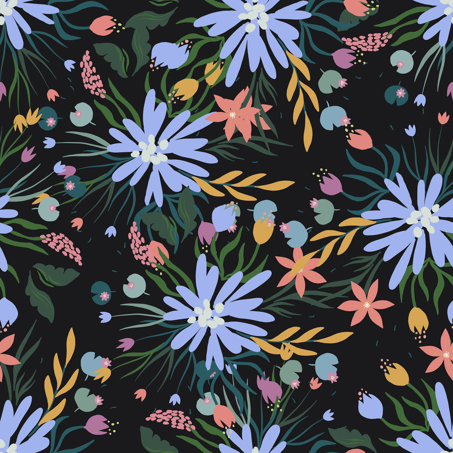 Floral Fireworks Mural Wallpaper