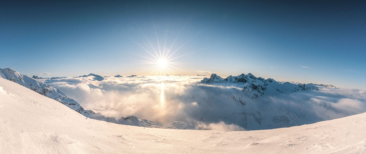 Skiing Panorama Mural Wallpaper - pure wallpaper artwork