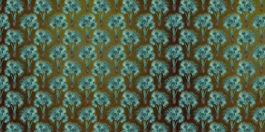 Elephant Ear Tree, Turqouise Small Mural Wallpaper