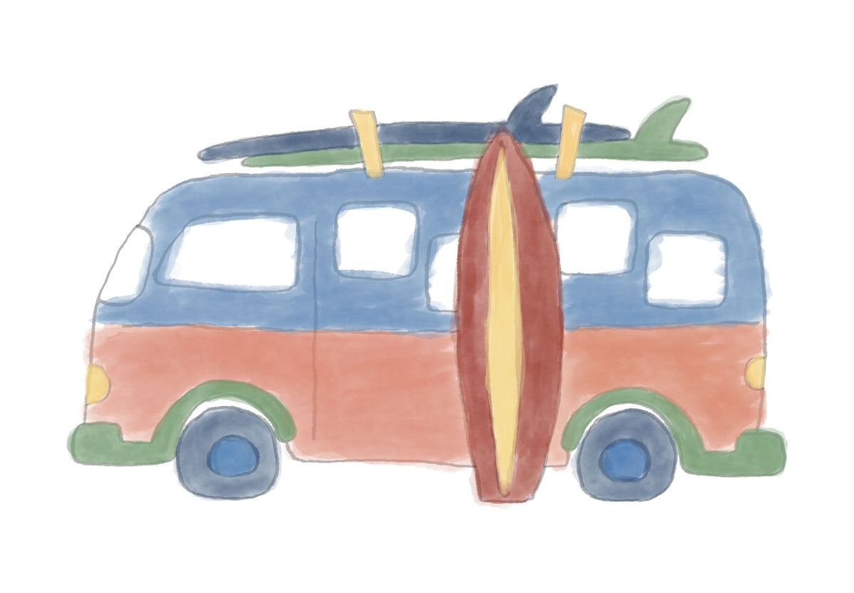Surf Bus No.2 Mural Wallpaper - pure wallpaper artwork