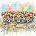 Leopard Cubs - Cute Baby Animals Series Mural Wallpaper - pure wallpaper artwork