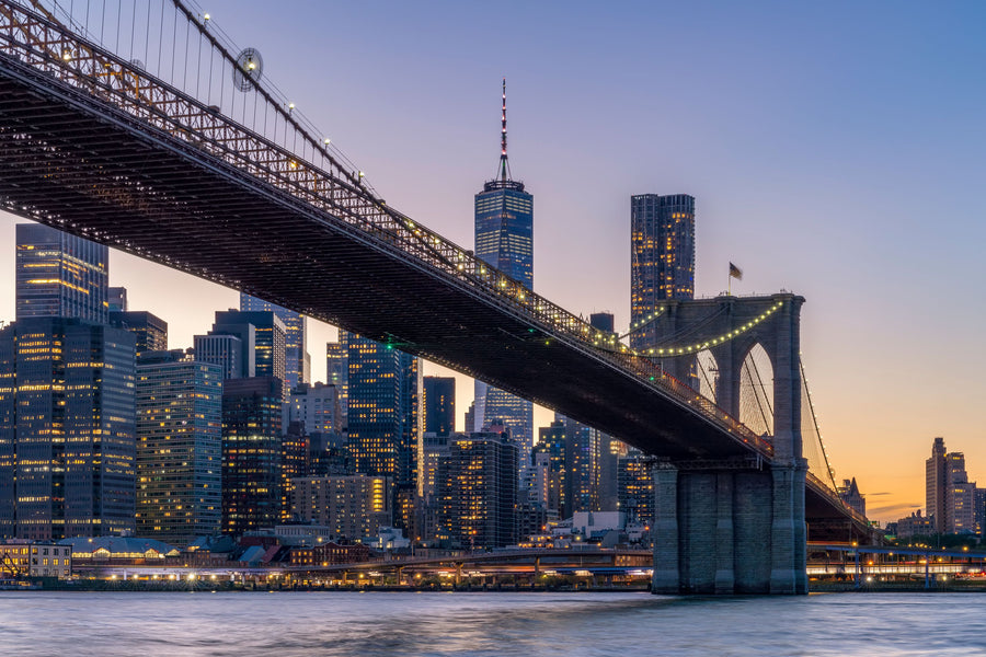 Brooklyn Bridge At Dusk Pt. II Mural Wallpaper
