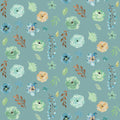 Flutterby Flowers Blue Mural Wallpaper - pure wallpaper artwork