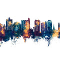 Sarasota Florida Skyline Blue & Bronze Mural Wallpaper - pure wallpaper artwork