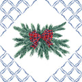 Holiday Tartan and Chinoiserie V Mural Wallpaper - pure wallpaper artwork