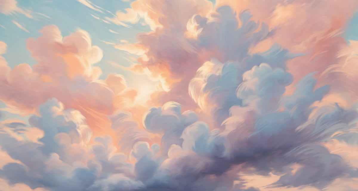 Clouding, Pink & Lavender Mural Wallpaper - pure wallpaper artwork