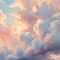 Clouding, Pink & Lavender Mural Wallpaper - pure wallpaper artwork