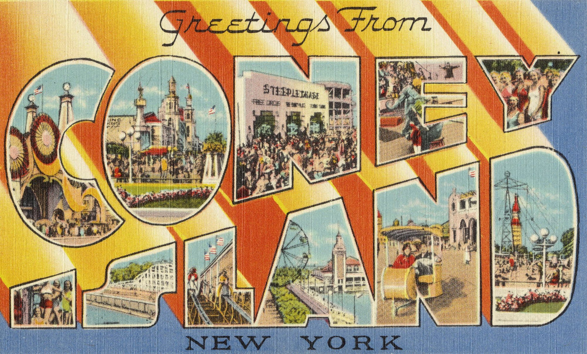 Greetings From Coney Island Mural Wallpaper - pure wallpaper artwork