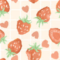 Heartful Strawberries Mural Wallpaper - pure wallpaper artwork