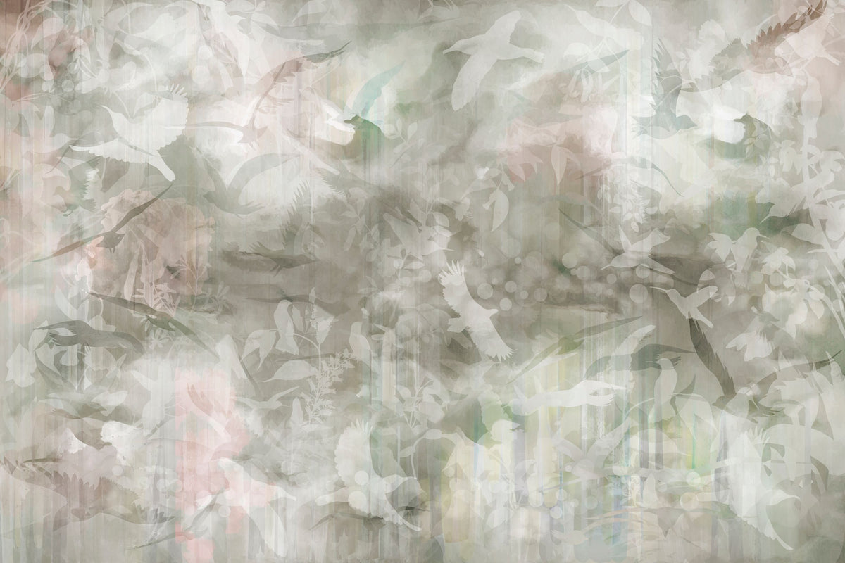 Birds of Freedom Brown Mural Wallpaper - pure wallpaper artwork
