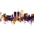 Tucson Arizona Skyline Purple & Gold Mural Wallpaper - pure wallpaper artwork