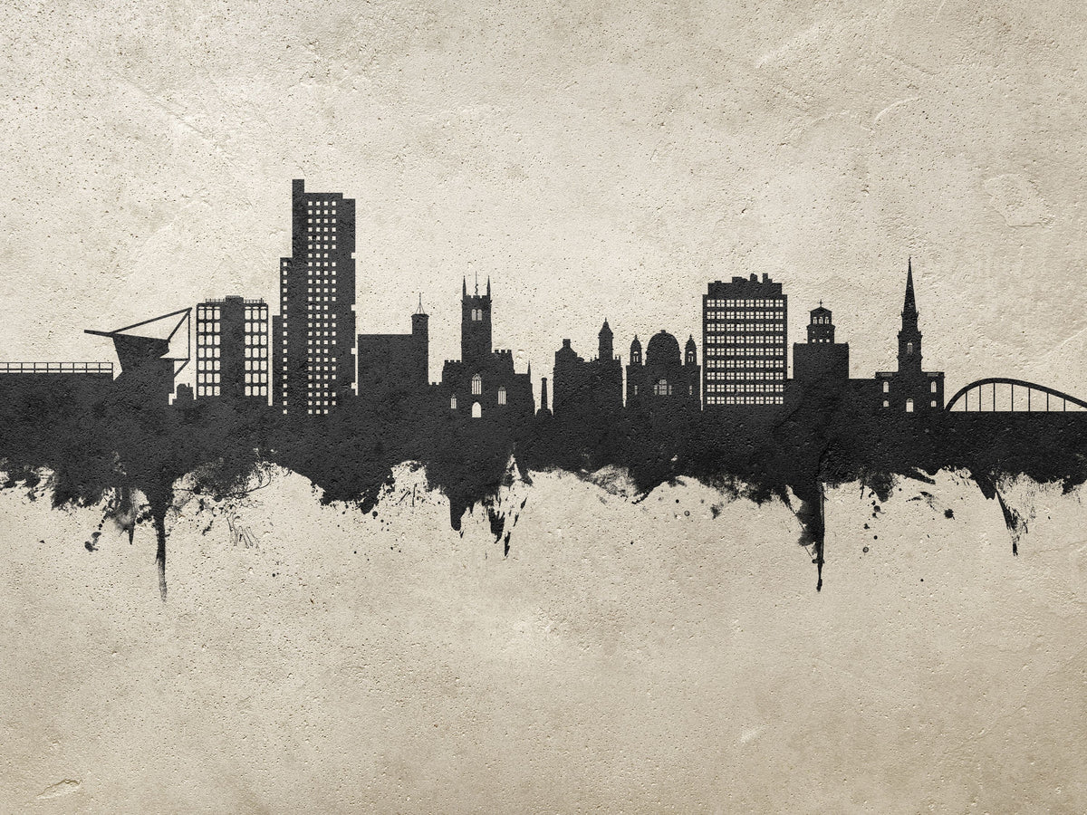 Wolverhampton England Skyline Concrete Mural Wallpaper - pure wallpaper artwork
