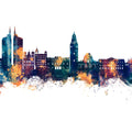 Murcia Spain Skyline Blue & Bronze Mural Wallpaper - pure wallpaper artwork
