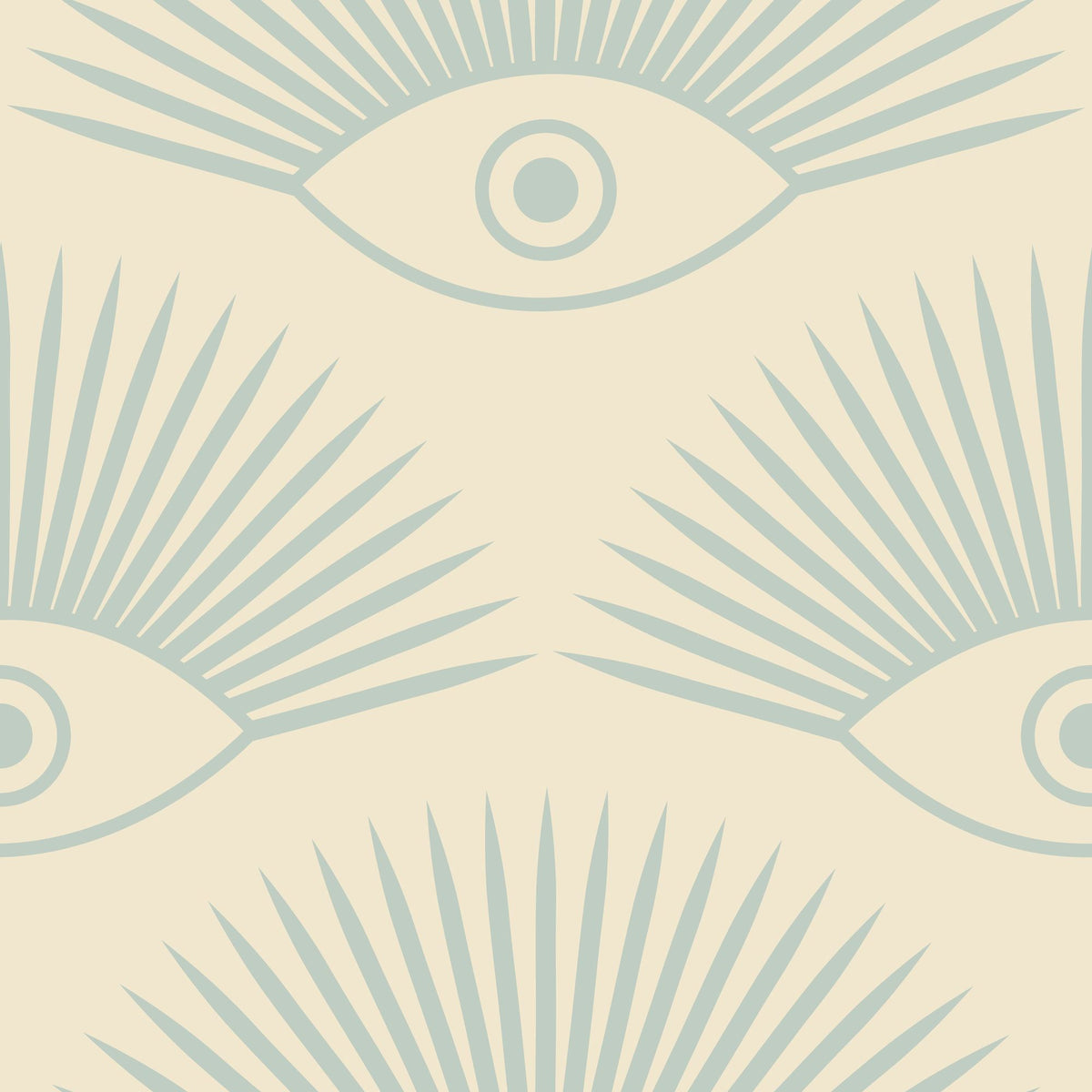 Art Deco Eye, Sky Blue Mural Wallpaper - pure wallpaper artwork