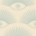 Art Deco Eye, Sky Blue Mural Wallpaper - pure wallpaper artwork