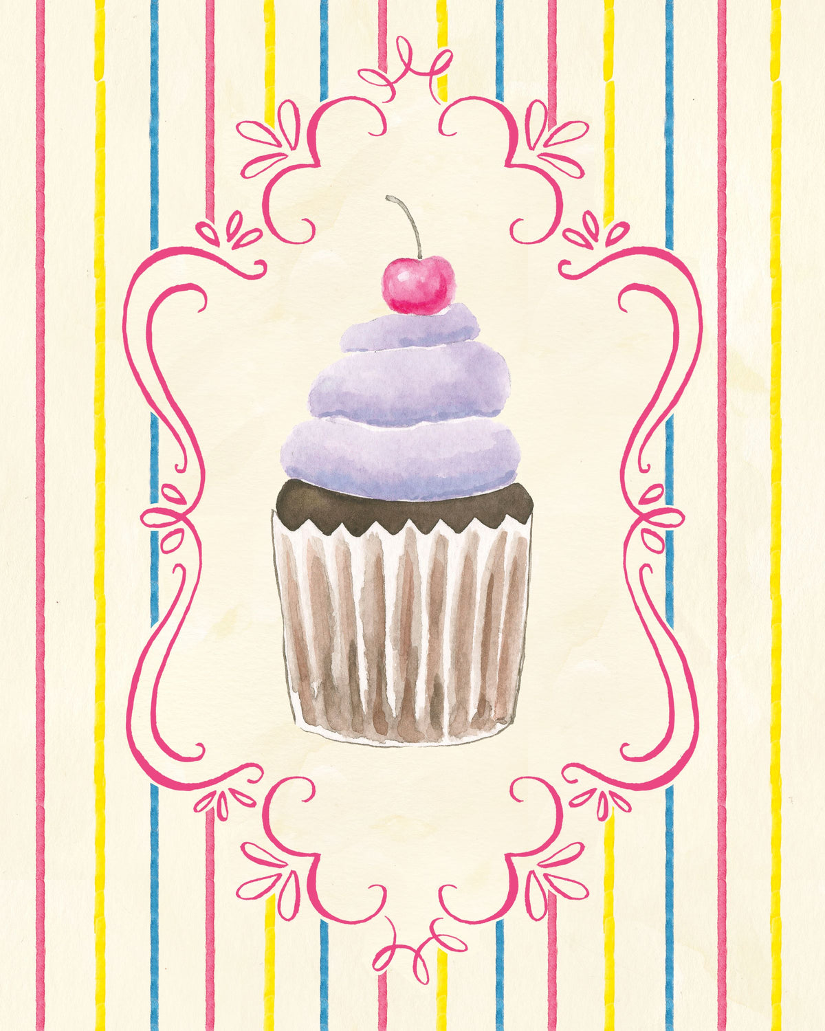 Sweet Life on Stripes I Mural Wallpaper - pure wallpaper artwork