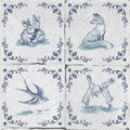 Forest Animals Telft, Tiles, Blue Mural Wallpaper - pure wallpaper artwork