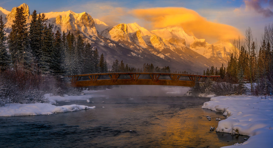 Creek Bridge Mural Wallpaper