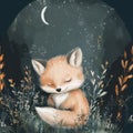 Fox Asleep Mural Wallpaper - pure wallpaper artwork