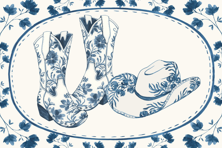 Chinoiserie Cowgirl V Mural Wallpaper