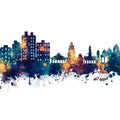 Nashik India Skyline Blue & Bronze Mural Wallpaper - pure wallpaper artwork