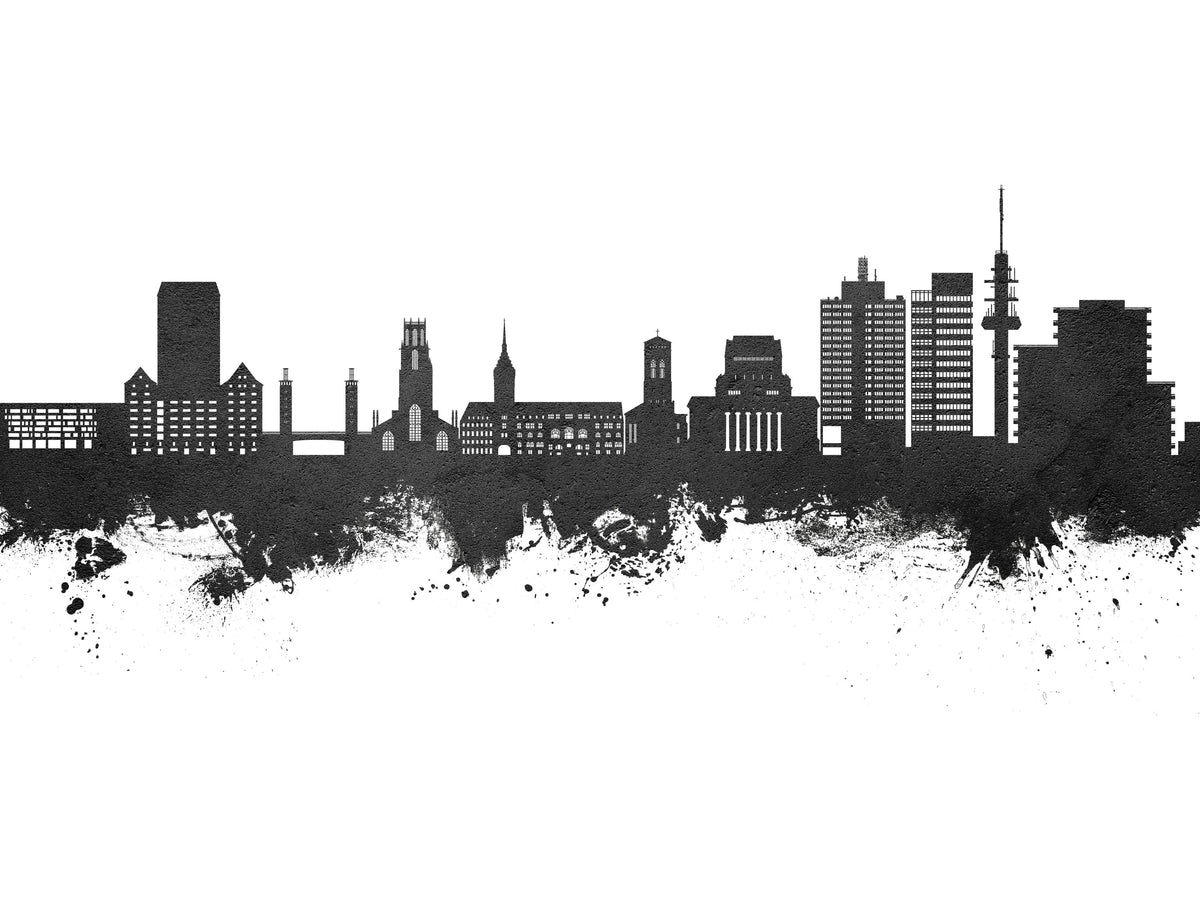 Duisburg Germany Skyline Black & White Mural Wallpaper - pure wallpaper artwork