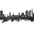 Duisburg Germany Skyline Black & White Mural Wallpaper - pure wallpaper artwork