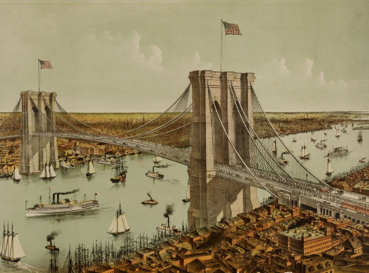 Great East River Bridge Mural Wallpaper - pure wallpaper artwork